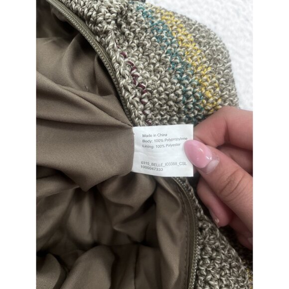 Women's The Sak Belle Multicolor Stripe Bohemian Crochet Shoulder Hobo Bag - Picture 15 of 15